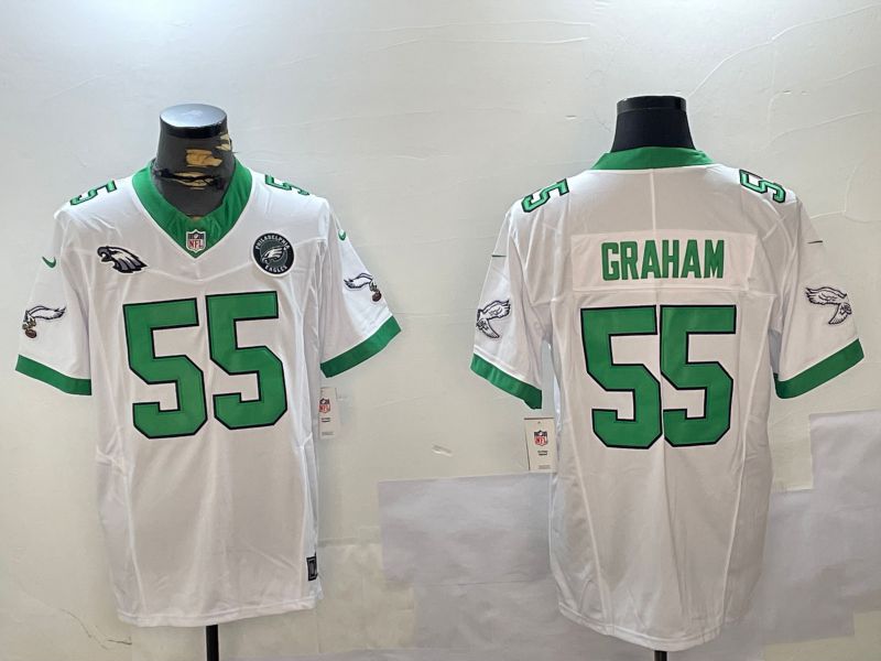 Men Philadelphia Eagles #55 Graham White Three generation 2024 Nike Limited NFL Jersey style 4->philadelphia eagles->NFL Jersey